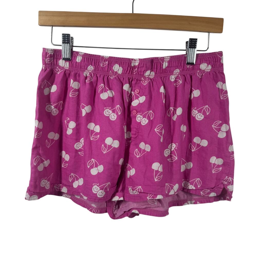 Victoria Secret‎ PINK Boxer Shorts Women S Pink Cherry Sleepwear Stretch Waist